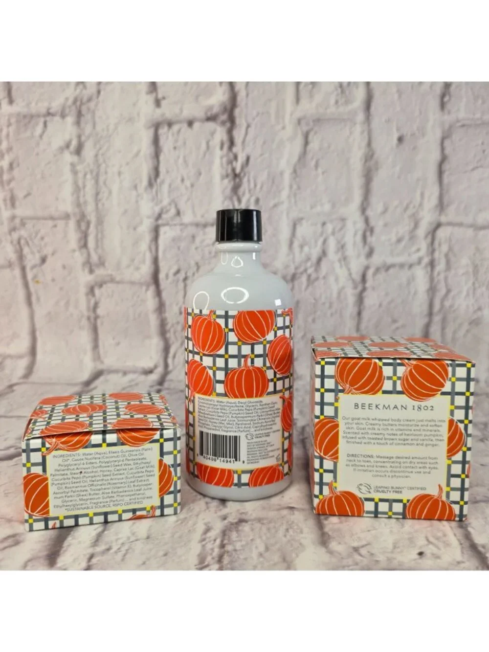 Beekman 1802 Brown Sugar Pumpkin Goat Milk Set Hand & Body Wash 12.5 fl oz Whipp